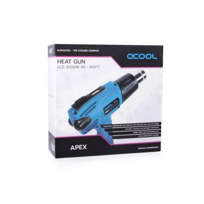 8. Alphacool 10178 opalarka Pistolet na gorące powietrze 650 °C 2000 W Czarny, Niebieski