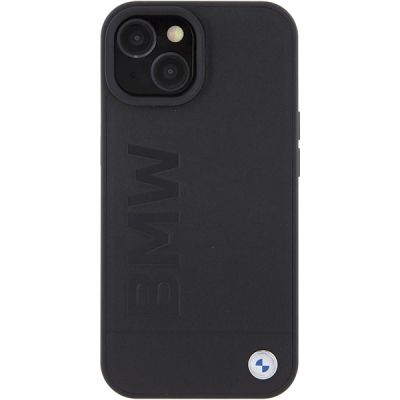 3. Etui BMW MagSafe Leather Hot Stamp na iPhone 15 Plus - czarne