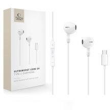 Słuchawki przewodowe Tech-Protect Ultraboost Core G4 USB-C - białe