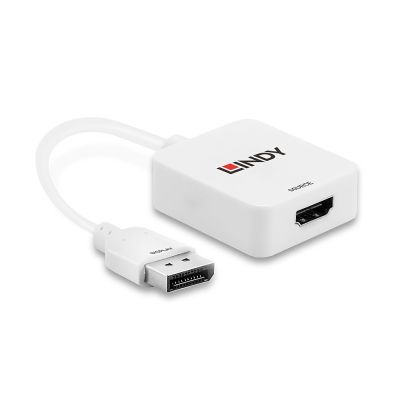 3. Lindy 38146 adapter kablowy HDMI Typu A (Standard) DisplayPort Biały