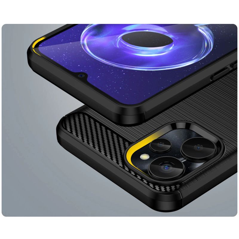 7. Carbon Case etui do Realme 10 5G / Realme 9i 5G elastyczny silikonowy karbonowy pokrowiec czarne
