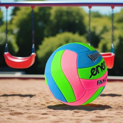 6. PIŁKA SIATKOWA PLAŻOWA FANCY ENERO RÓŻOWY NIEBIESKI ZIELONY