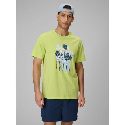 T-shirt oversize z nadrukiem męski 4F 4FWSS26TTSHM2784-42S