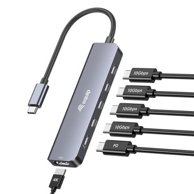 3. Adapter USB Equip 133499 6w1 USB 3.2 Gen 2 (3.1 Gen 2) Type-C Szary