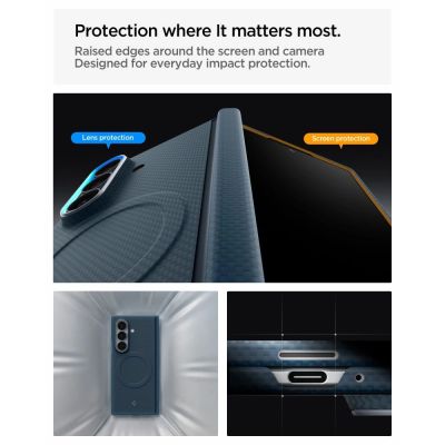 9. Etui Spigen AirSkin Aramid MagFit MagSafe na Samsung Galaxy Z Fold 8 Ultra - granatowe