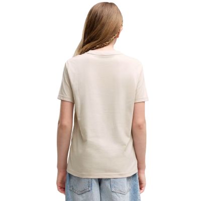 4. Koszulka dla dzieci Puma ESS Centered Cat Logo Tee beżowa 692972 82