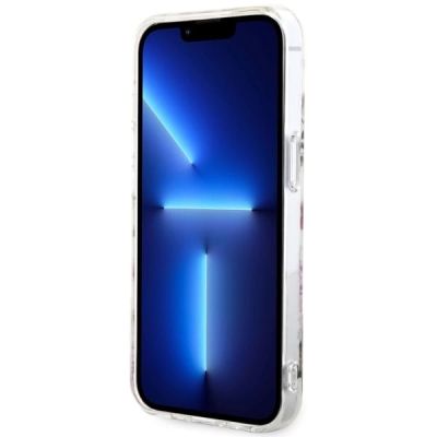 5. Etui Guess Flower MagSafe na iPhone 14 - przezroczyste