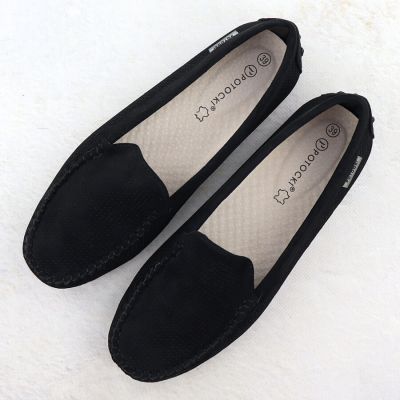 4. Mokasyny damskie półbuty zamszowe czarne Potocki WL09301