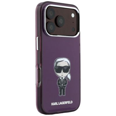 4. Etui Karl Lagerfeld IML Ikonik Sketch Print MagSafe na iPhone 18 Pro / 17 Pro - burgundowe