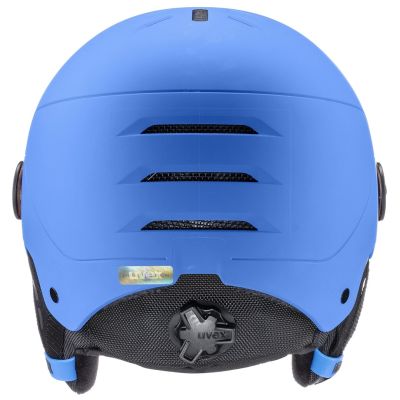 2. Kask narciarski dziecięcy UVEX Rocket jr. Visor blue matt