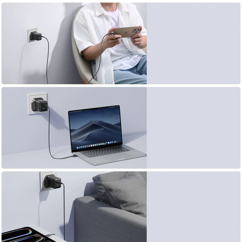 5. Ładowarka sieciowa Joyroom JR-TCG17 45W 2 x- USB-C (wtyczka UK) - czarna