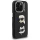 4. Etui Karl Lagerfeld FW Grained Karl & Choupette Heads Pins na iPhone 16 Pro Max - czarne