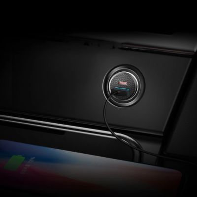 10. Baseus Circular PPS inteligentna ładowarka samochodowa z portami USB Quick Charge 4.0 QC 4.0 i USB-C PD 3.0 SCP czarny (CCALL-YS01)