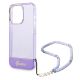 5. Etui Guess Translucent Pearl Strap na iPhone 14 Pro Max - fioletowe