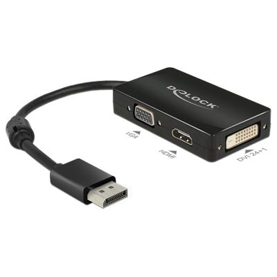 3. DeLOCK 0.16m DisplayPort/VGA+HDMI+DVI 0,16 m VGA (D-Sub)+ HDMI + DVI Czarny