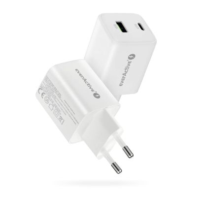 2. EVERACTIVE ŁADOWARKA SIECIOWA GAN 1 X USB ORAZ 1 X USB-C QUICK CHARGE 4.0 45W BIAŁA SC-450Q
