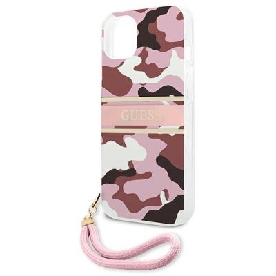 6. Etui Guess Camo Strap Collection na iPhone 13 mini - różowe