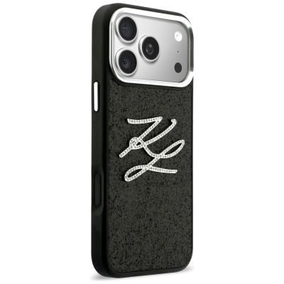 4. Etui Karl Lagerfeld IML Glitter KL Diamond Logo na iPhone 17 Pro Max - czarne