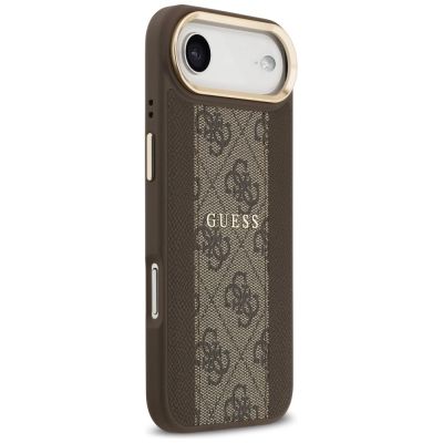 4. Etui Guess 4G Stripe MagSafe na iPhone Air - brązowe