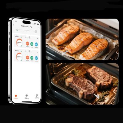 6. Termometr kuchenny Meatmeet X Pro z aplikacją Bluetooth/WiFi do grilla piekarnika wędzarni - czarny