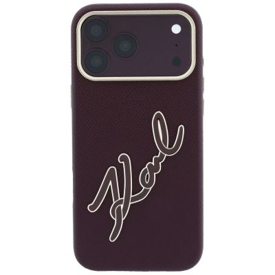 3. Etui Karl Lagerfeld Smooth Big Resin Signature Logo na iPhone 18 Pro / 17 Pro - burgundowe