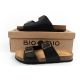 10. Bio Bio buty laczki męskie klapki profilowane skóra naturalna czarne