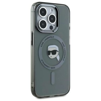 3. Karl Lagerfeld KLHMP15XHLSKIK iPhone 15   Pro Max 6.7" czarny/black hardcase IML Metal Karl Head MagSafe