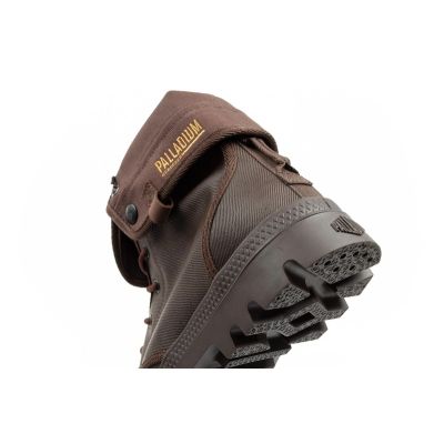 7. Palladium buty sportowe męskie Baggy Coated trampki za kostkę modne ciemny brąz