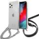 Etui Guess 4G Silver Chain na iPhone 12 / iPhone 12 Pro - przezroczyste