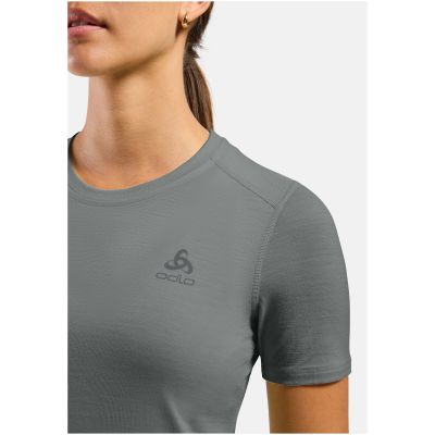 3. Koszulka damska Odlo MERINO 160 BL TOP crew neck s/s szara