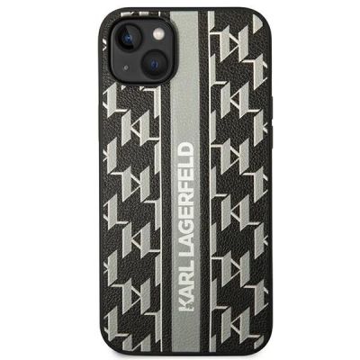 3. Etui Karl Lagerfeld Monogram Stripe na iPhone 14 Plus - szare