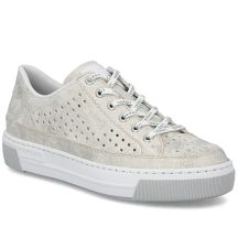 Półbuty damskie ażurowe komfortowe miękkie beżowe Rieker L8849-60