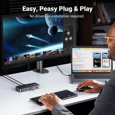10. Przełącznik switch Ugreen CM662 USB 3.0 switch 2-in-4 + 2x kabel USB-A - czarny