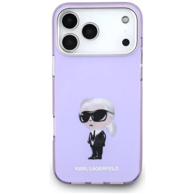 3. Etui Karl Lagerfeld IML Aquarelle Karl & Choupette & Logo MagSafe na iPhone 17 Pro Max - fioletowe