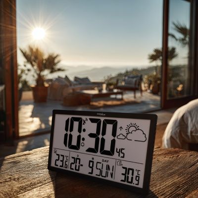 24. GREENBLUE ZEGAR ŚCIENNY LCD BARDZO DUŻY, TEMPERATURA, DATA GB218