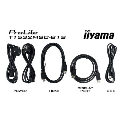 16. iiyama ProLite T1532MSC-B1S monitor komputerowy 38,1 cm (15") 1024 x 768 px XGA LCD Ekran dotykowy Czarny