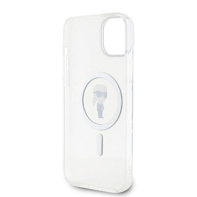 7. Etui Karl Lagerfeld IML Ikonik MagSafe na iPhone 15 Plus - przezroczyste