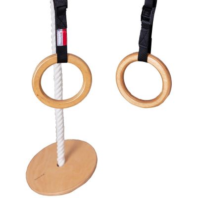 5. DRABINKA GIMNASTYCZNA DREWNIANO METALOWA Z METALOWYM DRĄŻKIEM I AKCESORIAMI DLA DZIECI BENCHK 721B A076