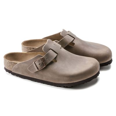 6. Chodaki damskie/męskie Birkenstock Boston Tabacco Brown olejowana skóra klapki narrow wąskie (0960813)