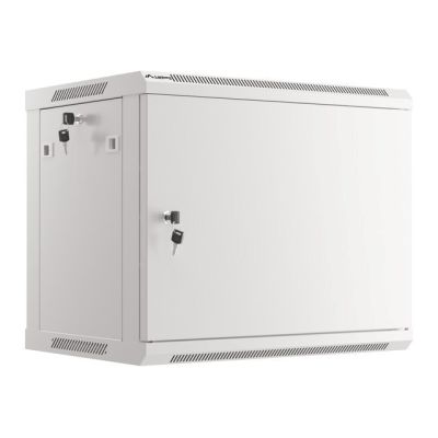16. Szafa instalacyjna Rack wisząca 19" 9U 600x450 szara drzwi metalowe LANBERG (Flat Pack)