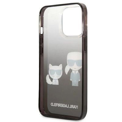 7. Etui Karl Lagerfeld Gradient Ikonik Karl&Choupette na iPhone 13 Pro / iPhone 13 - czarne