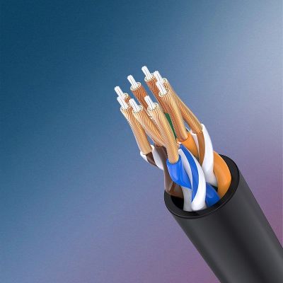 7. Kabel Ugreen NW122 70654 sieciowy Ethernet patchcord RJ45 Cat 6A UTP do 10Gb/s 5 m - czarny