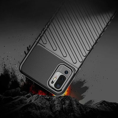 3. Thunder Case elastyczne pancerne etui pokrowiec Xiaomi Redmi Note 10 5G / Poco M3 Pro czarny