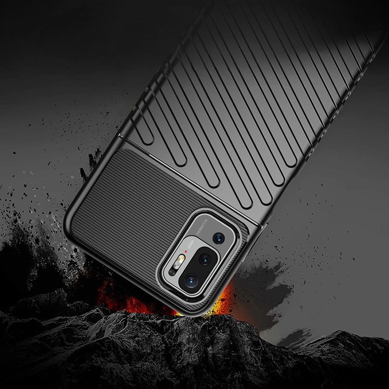 3. Thunder Case elastyczne pancerne etui pokrowiec Xiaomi Redmi Note 10 5G / Poco M3 Pro czarny