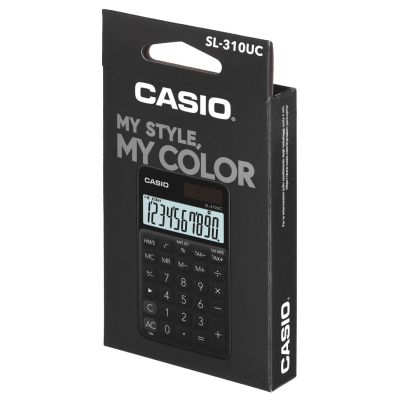 7. CASIO KALKULATOR KIESZONKOWY SL-310UC-BK CZARNY, 10 CYFROWY WYŚWIETLACZ