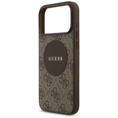 6. Etui Guess 4G Circle Classic Logo MagSafe na iPhone 17 Pro Max - brązowe