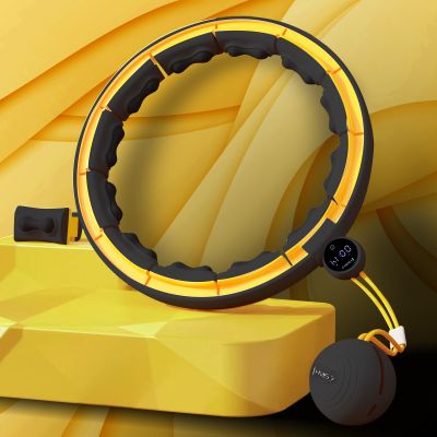 11. HHM21 HULA HOP BLACK/YELLOW Z MAGNESAMI, WYPUSTKAMI TPE I OBCIĄŻNIKIEM + LICZNIK HMS