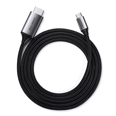 9. Ugreen kabel przewód HDMI - USB Typ C 4K 60 Hz 1,5 m czarno-szary (MM142 50570)