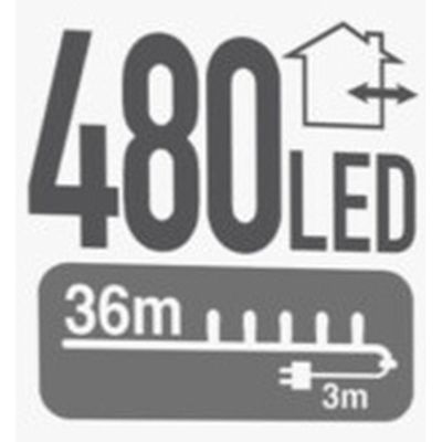 4. LAMPKI CHOINKOWE ŁAŃCUCH ŚWIETLNY 480 LED TIMER MULTIKOLOR