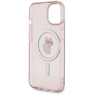 7. Etui Karl Lagerfeld IML Choupette MagSafe na iPhone 15 - różowe
